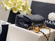 Chanel Lambskin & Gold-Tone Small Metal Flap Bag Black 20cm - 3