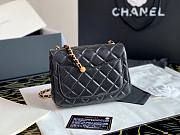 Chanel Lambskin & Gold-Tone Small Metal Flap Bag Black 13cm - 5