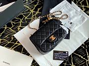 Chanel Lambskin & Gold-Tone Small Metal Flap Bag Black 13cm - 3