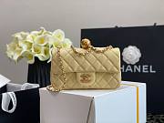 Chanel Lambskin & Gold-Tone Small Metal Flap Bag Yellow 20cm - 1