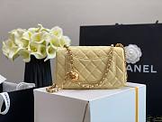 Chanel Lambskin & Gold-Tone Small Metal Flap Bag Yellow 20cm - 2