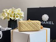 Chanel Lambskin & Gold-Tone Small Metal Flap Bag Yellow 13cm - 5