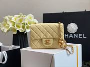 Chanel Lambskin & Gold-Tone Small Metal Flap Bag Yellow 13cm - 4