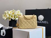 Chanel Lambskin & Gold-Tone Small Metal Flap Bag Yellow 13cm - 3