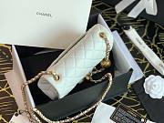 Chanel Lambskin & Gold-Tone Small Metal Flap Bag White 20cm - 6