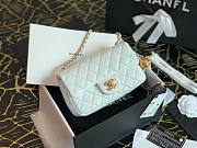 Chanel Lambskin & Gold-Tone Small Metal Flap Bag White 20cm - 4