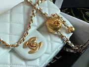 Chanel Lambskin & Gold-Tone Small Metal Flap Bag White 20cm - 3