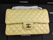 Chanel classic flap caviar leather bag gold hardware yellow 25cm - 6