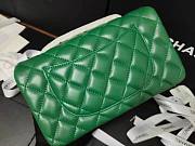 Chanel flap bag calfskin green leather gold hardware 25cm - 5