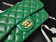 Chanel flap bag calfskin green leather gold hardware 25cm - 6