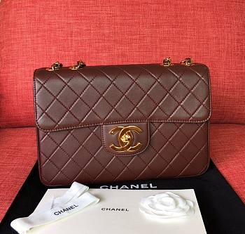 Chanel large flap bag gold 24k red