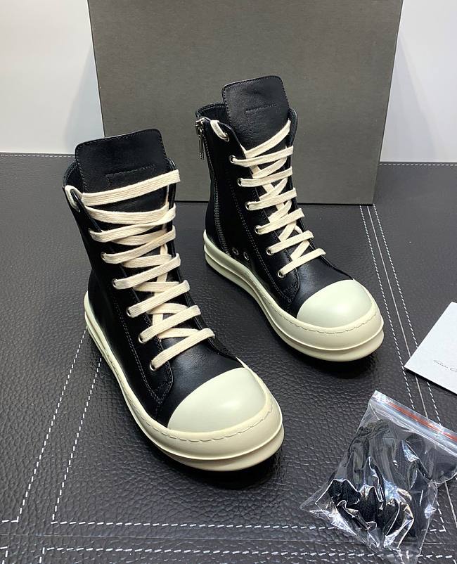 Rick Owens DRKSHDW Canvas High Top Leather  - 1