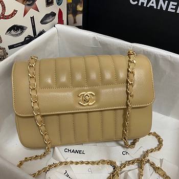 Chanel Calfskin & Vintage Metal Small Flap Bag Beige AS1499