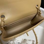 Chanel Calfskin & Vintage Metal Small Flap Bag Beige AS1499 - 4