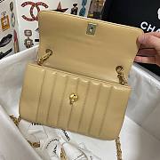 Chanel Calfskin & Vintage Metal Small Flap Bag Beige AS1499 - 3