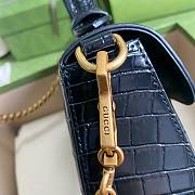 Gucci Marmont Top Handle Black Crocodile Effect 54726 - 2