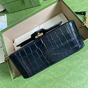 Gucci Marmont Top Handle Black Crocodile Effect 54726 - 3