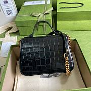 Gucci Marmont Top Handle Black Crocodile Effect 54726 - 4