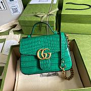 Gucci Marmont Top Handle Green Crocodile Effect 54726 - 1