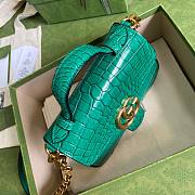 Gucci Marmont Top Handle Green Crocodile Effect 54726 - 5