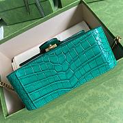 Gucci Marmont Top Handle Green Crocodile Effect 54726 - 3