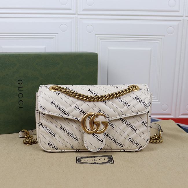 Gucci x Balenciaga The Hacker Project Small White Marmont Bag - 1