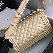 Chanel Small/ Medium Caviar Boy Bag Beige - Gold - 4