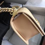 Chanel Small/ Medium Caviar Boy Bag Beige - Gold - 3