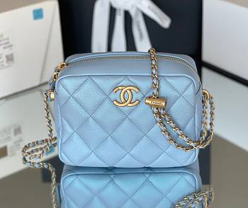 Chanel shoulder blue bag