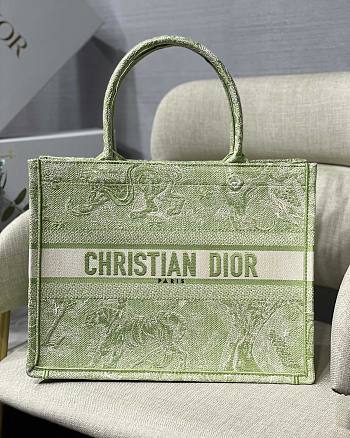 Dior book tote green embroided bag 36cm