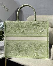 Dior book tote green embroided bag 41cm - 2