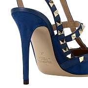 Valentino Rockstud suede pumps blue heels - 3