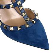 Valentino Rockstud suede pumps blue heels - 2