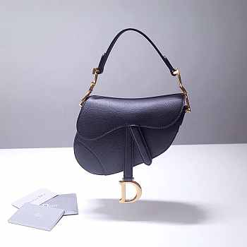 Dior saddle bag original grain leather black 20cm
