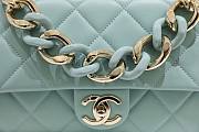 Chanel Blue Lambskin Mix Chain Flap Bag USD 374.00  - 2