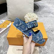 Louis Vuitton Flatforms denim blue/ black - 5