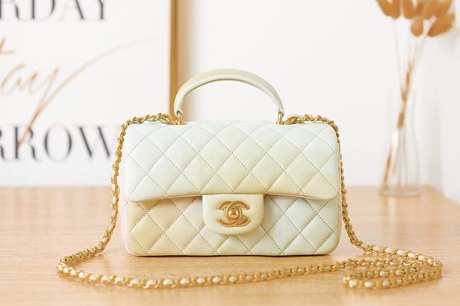 Chanel handle mini flap bag colorful 20cm - 1