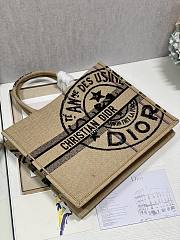 DIOR Book Tote Large Beige Jute Canvas 41cm - 2