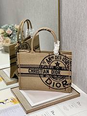 DIOR Book Tote Medium Beige Jute Canvas 36cm - 4