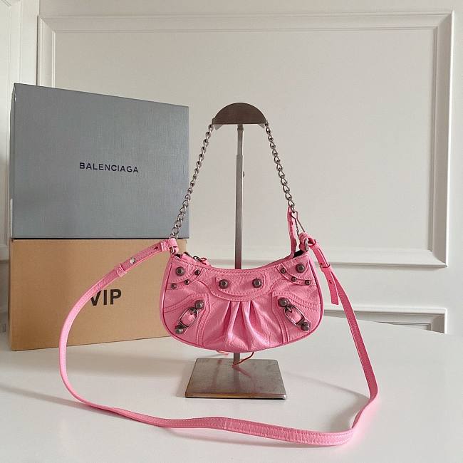 Balenciaga Pink Mini Le Cagole Chain Bag - 1