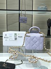 Chanel case purple handle leather bag - 6