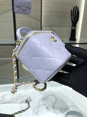 Chanel case purple handle leather bag - 4