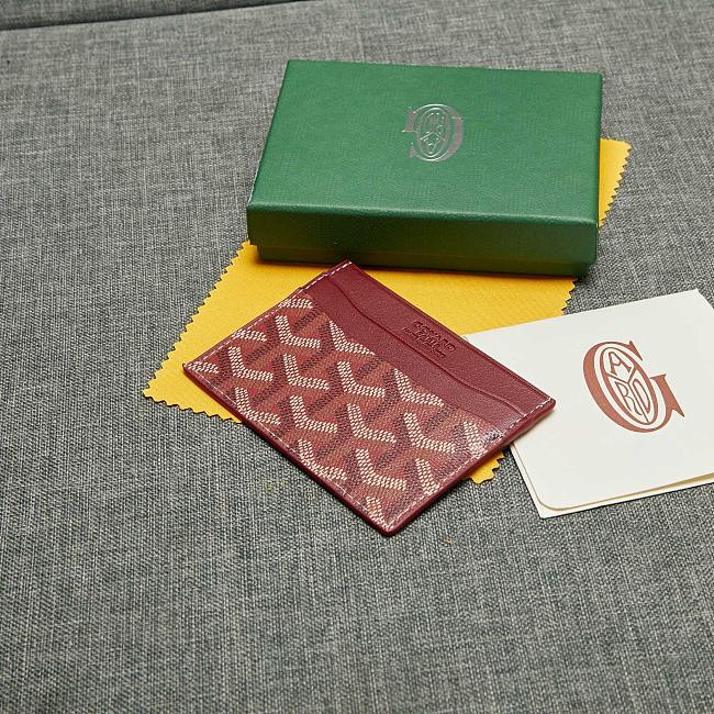 Goyard card holder burgundy color - 1