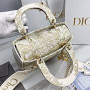 Dior lady gold embroidered bag 24cm - 2