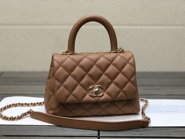 Chanel Coco Handle Brown Bag 19cm - 1