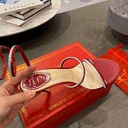 RENE Cleo embellished red leather sandals 10,5cm - 3