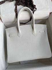 Hermes White Epsom Silver Hadware 30  - 4