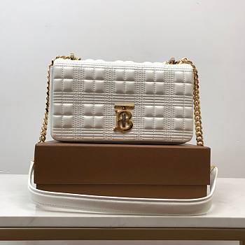 Burberry quilted Lola crossbody white bag 