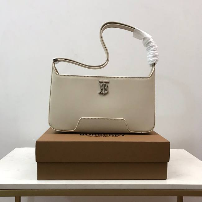 Leather TB White Shoulder Bag - 1