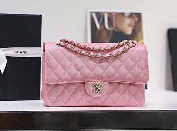 Chanel iridescent pink flap bag 25cm